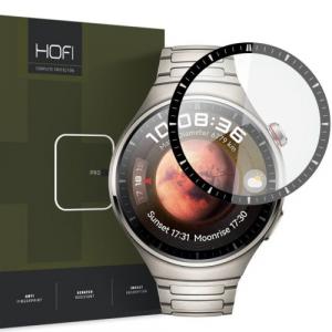 Szkło hybrydowe na ekran Hofi Hybrid Pro+ do Huawei Watch 4 Pro 48 mm, czarna ramka