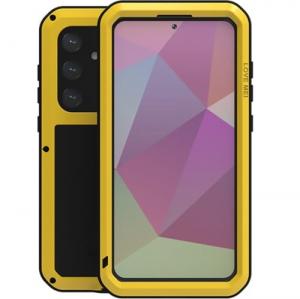 OUTLET: Etui pancerne + szkło LOVE MEI Powerful do Galaxy S24 Plus, żółte