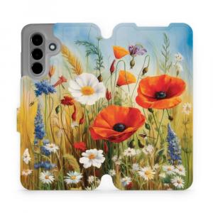 Etui z klapką do Galaxy A26 5G, Mobiwear Book, łąkowe kwiaty