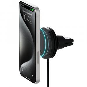 Uchwyt samochodowy na kratkę nawiewu iOttie Velox Mini Qi2 15W z ładowaniem indukcyjnym do MagSafe, czarny