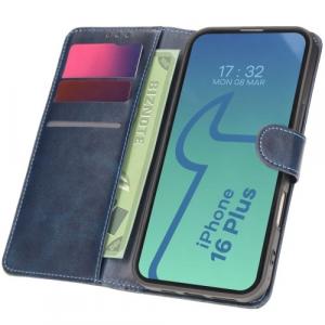 Etui z klapką Bizon Case Pocket do iPhone 16 Plus, granatowe