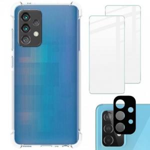 Etui + 2x szkło + obiektyw Bizon Case Clear Pack do Galaxy A52s 5G, A52 5G/4G, przezroczyste