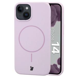 Silikonowe etui z pierścieniem magnetycznym Bizon Soft Case Magnetic do iPhone 14, jasnofioletowe