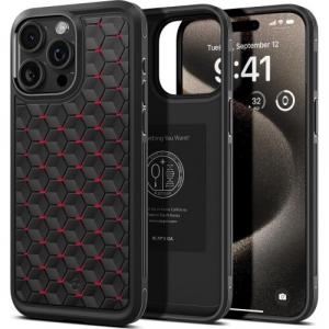 Etui Spigen Cryo Armor do iPhone 15 Pro Max, czarno-czerwone