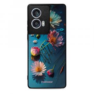 Etui ochronne do Motorola Edge 50 Fusion, Mobiwear Glossy Case, niebiesko-kwieciste