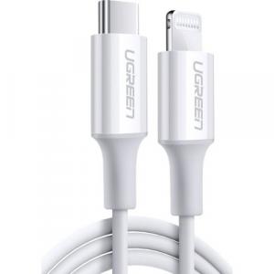 Kabel Ugreen USB-C do Lightning MFi 20W, 3A, 1m, biały