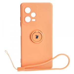 Etui Bizon Case Silicone Ring Sq do Xiaomi Redmi Note 12 Pro 5G, pomarańczowe