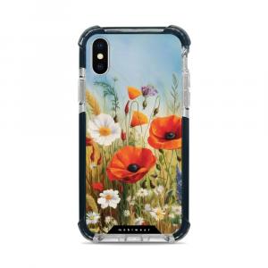 Etui ochronne do iPhone Xs do MagSafe, Mobiwear Elite Bumper, łąkowe kwiaty