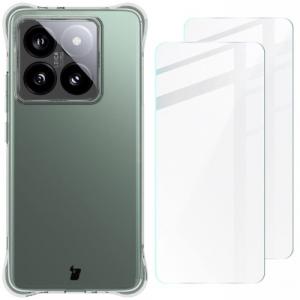 Etui + 2x szkło hartowane Bizon Case Clear Pack do Xiaomi 14T Pro