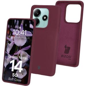 Silikonowe etui Bizon Soft Case do Xiaomi Redmi Note 14 5G, ciemnofioletowe