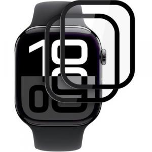Szkło hybrydowe na ekran Hofi Hybrid Pro+ do Apple Watch 10 46mm, z czarną ramką, 2 sztuki