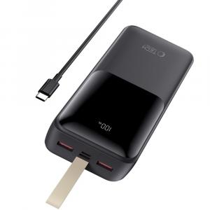 Powerbank Tech-Protect PB03 30000mAh, 2x USB-A, 1x USB-C, 1x Micro USB, 22.5W + kabel USB-C, czarny