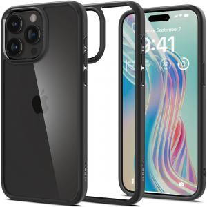 OUTLET: Etui Spigen Crystal Hybrid do iPhone 15 Pro Max, przezroczysto-czarne