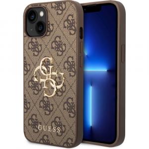 Etui Guess 4G Big Metal Logo do iPhone 14 Plus, brązowe