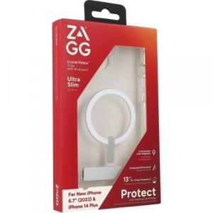 Etui Zagg Crystal Palace Snap MagSafe Kickstand do iPhone 15 Plus, przezroczyste