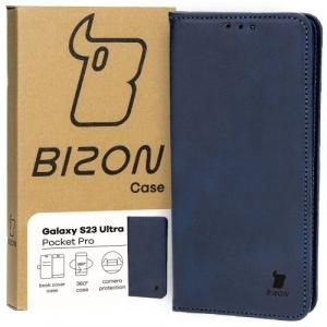 Etui z klapką Bizon Case Pocket Pro do Galaxy S23 Ultra, granatowe