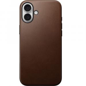 OUTLET: Skórzane etui Nomad Modern Leather MagSafe do iPhone 16 Plus, brązowe