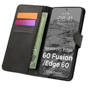Etui z klapką Bizon Case Pocket do Motorola Edge 60 Fusion / 60, czarne