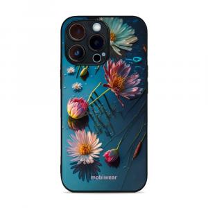 Etui ochronne do iPhone 13 Pro, Mobiwear Glossy Case, niebiesko-kwieciste