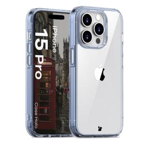 Etui Bizon Case Halo do iPhone 15 Pro, przezroczysto-niebieskie