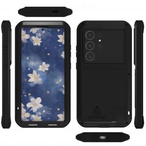 Etui pancerne + szkło LOVE MEI Powerful do Galaxy S25 Ultra, czarne