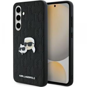 Etui Karl Lagerfeld HardCase Monogram Karl and Choupette Head Pin do Galaxy S24 FE, czarne