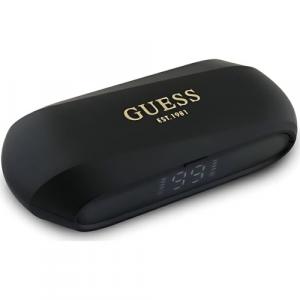 Bezprzewodowe słuchawki douszne Guess Elongated Metalic Printed Logo TWS, czarne