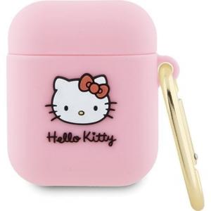 Etui CG Mobile Hello Kitty Silicone 3D Kitty Head do AirPods 1 / 2, różowe