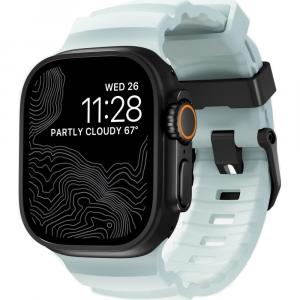 Pasek Nomad Rocky Point Band do Apple Watch 49/46/45/44 mm, błękitny / święcący w ciemności z czarną sprzączką