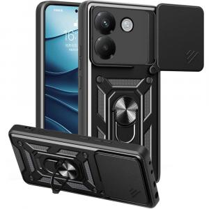 Etui z ringiem Tech-Protect Camshield Pro do POCO M7 Pro 5G, czarne
