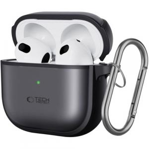 Etui Tech-Protect Magmat do Apple AirPods 4, półprzezroczysto-czarne