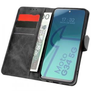 Etui z klapką Bizon Case Pocket do Motorola Moto G34 / G45 5G, czarne