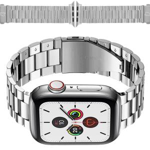 Pasek ze stali nierdzewnej Bizon Strap Watch Aura do Apple Watch 41/40/38 mm, srebrny