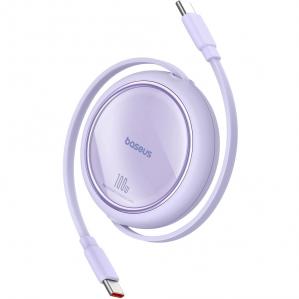 Kabel wysuwany Baseus Free2Draw Mini USB-C do USB-C, 100W, 1m, fioletowy