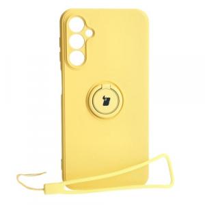 Etui Bizon Case Silicone Ring Sq do Galaxy A24, żółte