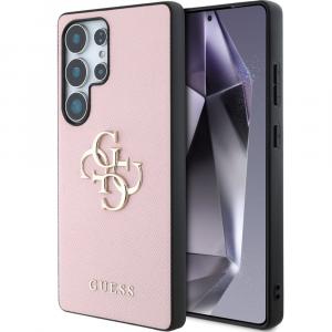 Etui Guess Grained Big 4G Small Classic Logo do Galaxy S25 Ultra, różowe