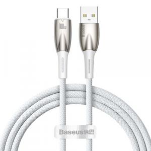 Kabel Baseus Glimmer Series 100W USB-A do USB-C 1m, biały