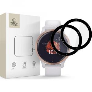 Szkło hybrydowe Tech-Protect Glass Flex+ do Garmin Venu 2s, 2 sztuki, przezroczyste z czarną ramką