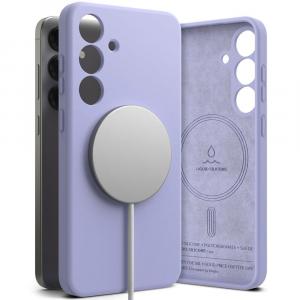 Etui Ringke Silicone Magnetic do MagSafe do Galaxy S25 Plus, fioletowe