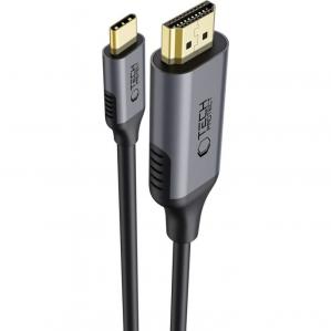 Kabel USB-C do HDMI 2.0, Tech-Protect Ultraboost 4K 60Hz, 1.8 m, czarno-szary