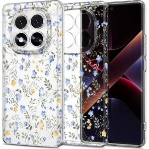 Etui Tech-Protect Flexair do Redmi Note 14 Pro 5G / POCO X7, przezroczyste z kwiatowym wzorem