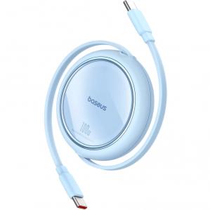 Kabel wysuwany Baseus Free2Draw Mini USB-C do USB-C, 100W, 1m, niebieski