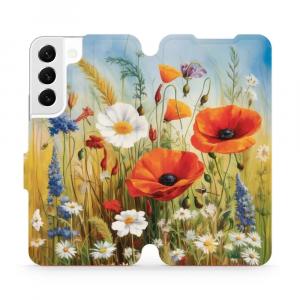 Etui z klapką do Galaxy S22, Mobiwear Book, łąkowe kwiaty