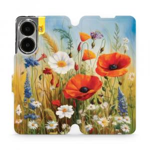 Etui z klapką do Xiaomi POCO X7 Pro, Mobiwear Book, łąkowe kwiaty