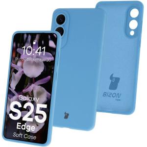 Silikonowe etui Bizon Soft Case do Galaxy S25 Edge, niebieskie