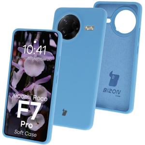 Silikonowe etui Bizon Soft Case do Xiaomi POCO F7 Pro, niebieskie