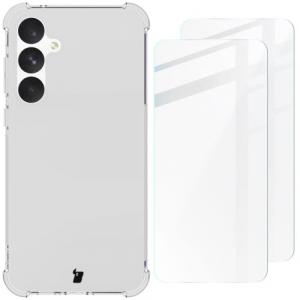 Etui + 2x szkło Bizon Case Clear Pack do Galaxy A55 5G, przezroczyste