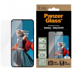 Szkło hartowane na cały ekran PanzerGlass Ultra-Wide Fit do Galaxy S25, przezroczyste