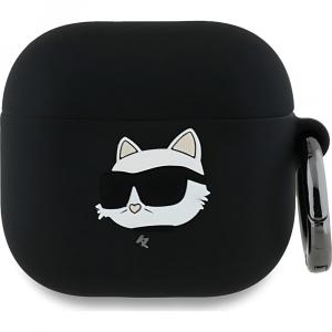 Etui Karl Lagerfeld Silicone Choupette Head 3D Case AirPods 4, czarne