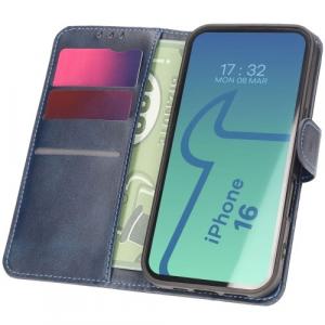 Etui z klapką Bizon Case Pocket do iPhone 16, granatowe